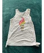 Oshkosh B&#39;gosh Toddler Girl Ice Cream Side Tie Tank NWT Size, 5 White - $10.99