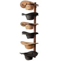 Cowboy Hat Rack,6 Pieces With Wooden Board, Metal , Wall Storage Hat Holder Orga - £46.65 GBP