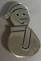 Vintage Sterling Silver 925 Large Happy Cartoon SNOWMAN Pin Brooch Signed 1” - £19.43 GBP
