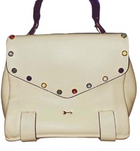 Gianni Bini White Handbag with Clear Acrylic Handle - £19.46 GBP