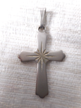 Signed Sarah Coventry Silvertone Trinity Christian Cross Pendant Etched ... - £12.54 GBP