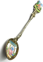 Southern Belle Gentleman Vintage Silver Plated Souvenir Collector Spoon Enamel  - £18.49 GBP