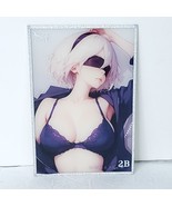 2B Glitter Acrylic Blue Premium Waifu Card Anime Girl Wall Art Oversize ... - €19,67 EUR