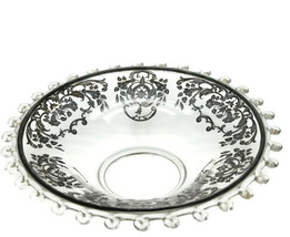 Vintage Heisey Lariat Elegant Glass Center Bowl Sterling Silver Overlay ... - $30.82