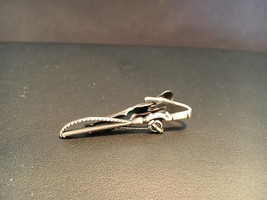 Silver Tone Foster Fishing Rod Necktie Tie Bar Jewelry Made In USA - £11.92 GBP