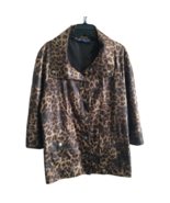 Susan Graver Animal Print Jacket 3/4 Sleeves Brown Plus Sz 1X 18W 20W Ou... - £18.68 GBP