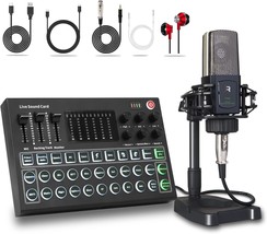 All-In-One Audio Interface Dj Mixer With Microphone, Stand, Monitor, Bundle. - £72.47 GBP