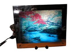 Vtg 70s Motion Light Up River Fall Scene  Art Water Sounds 13&quot;T x 16&quot; VIDEO - £85.05 GBP