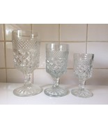 Anchor hocking wexford (3) Stem Glasses - Water Wine Cordial - $18.69