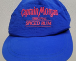 Vintage Captain Morgan Spiced Rum Blue Snapback Hat Cap Nylon Baseball Hat - $12.22