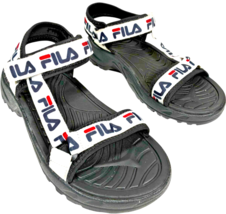 Fila women&#39;s Alteration Black/White JM Sport Strap Sandals size 8 - $25.48