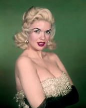 Jayne Mansfield Stunning Busty In Low Cut Gown Green Backdrop 8x10 Photo - £7.62 GBP
