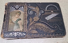 Vintage Autograph Book - Autographs, Poetry, Colored pictures, 1893 - $1,946.83 MXN