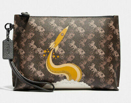  Coach charlie pouch Clutch with horse and carriage print and rocket ~NWT~ 86105 - £106.86 GBP