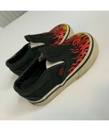 Vans Infant Toddler Sz 5 Slip On Boat Shoes Sneaker Flames Fire  - £15.80 GBP