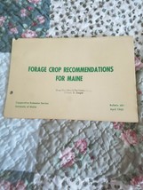 Forage Crop Recommendations For Maine, Bulletin 481. April 1960 - £3.90 GBP