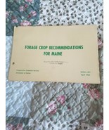 Forage Crop Recommendations For Maine, Bulletin 481. April 1960 - €4,22 EUR