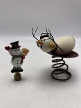 Snowman Holiday Lot Finial Tree Topper Table Decoration Xmas - £10.06 GBP