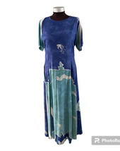 Bali Batiks Blue Maxi Dress Size S Resort Wear Water Ocean Life Sea Life - £23.29 GBP