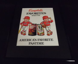 1986 Campbell&#39;s &amp; Chunky Soup / V8 Baseball Framed 11x14 ORIGINAL Advert... - $34.64