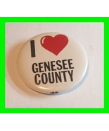 Vintage I Love Genesee County New York Pin Back Button - £11.72 GBP