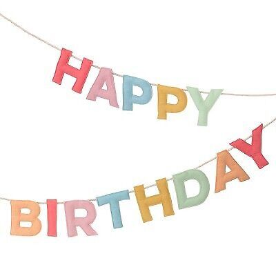 Meri Meri Felt Happy Birthday Garland (Pack of 1)