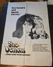 Vintage 1970s Horror Exploitation Movie Poster She-Demons Anne Libert Gr... - $2,717.29 MXN