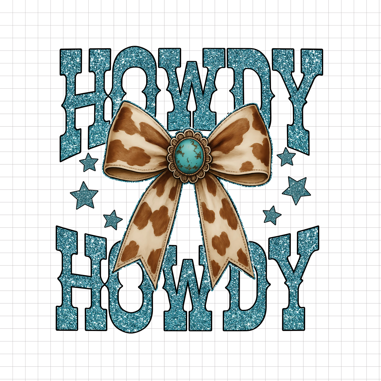 Western Coquette Howdy PNG, Turquoise Cowhide, Western Mama PNG, Cowgirl... - $2.50