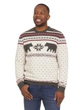 Lands&#39; End Mens Sweater Cream Multicolor Fair Isle Christmas Family Crew... - $828.56 MXN