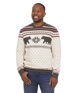 Lands&#39; End Mens Sweater Cream Multicolor Fair Isle Christmas Family Crew... - $828.56 MXN