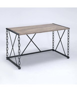 Rustic Oak &amp; Black Rectangular Desk | Antique Style - $392.32 CAD
