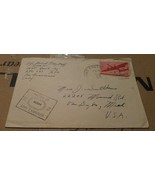 000 Postal Hand stamp Passed By US Army Examiner 1944 Air Mail 6 Cent Plane - $14.72 CAD