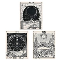 Pack Of 3 Tarot Tapestry The Sun The Moon The Star Tarot Card Tapestry With Rust - £15.72 GBP