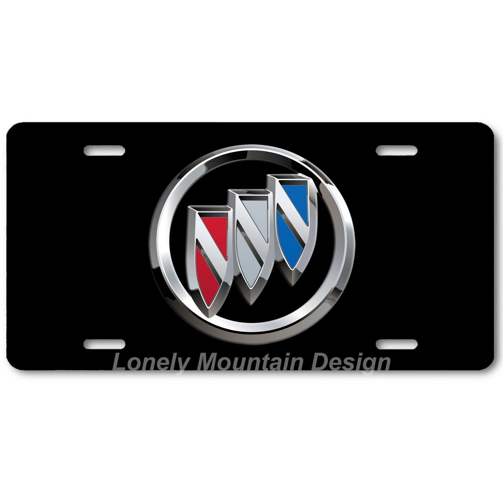 Primary image for Buick Inspired Art on Black FLAT Aluminum Novelty Auto Car License Tag Plate