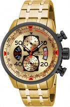 Invicta Men&#39;s 17205 AVIATOR Analog Display Japanese Quartz Gold Watch - £124.55 GBP