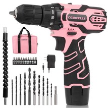 Cordless Drill Set, 12V Power Drill, Pink Drill Set For Women, 1 Battery &amp; Charg - £43.95 GBP