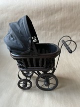 Vintage looking VICTORIAN Wood Wicker Metal Doll CARRIAGE Toy / Decor 17... - £78.56 GBP
