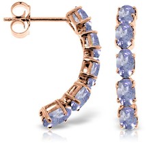 2.5 Carat 14K Rose Gold Elegant Gemstone Earrings with Natural Tanzanites - £400.48 GBP