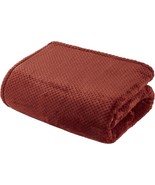 Sleepdown Luxury Waffle Fleece Rust Orange Throw Over Sofa Super Soft Wa... - $632.31 CAD