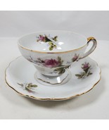 Vintage UCAGCO Japan Teacup &amp; Saucer SET Collectible Pink Blue - $13.79