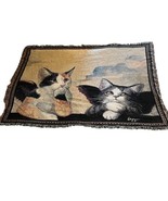 Cherub Cats Woven Afghan Throw Blanket Pure Country Weavers Tapestry Ang... - £51.16 GBP