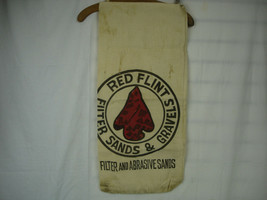 Vintage Red Flint Filter Sands &amp; Gravel Co Canvas Sack Eau Claire, Wi Arrowhead - $24.74