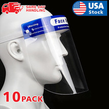 10Pcs Safety Full Face Shield Reusable Washable Face Mask Clear Protection Cover - £21.20 GBP