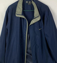 Vintage Nike Jacket Windbreaker Embroidered Swoosh Navy Blue Golf Zip XL 90s - £31.38 GBP