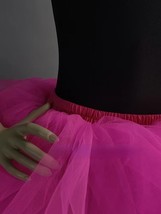 Hot Pink High Low Tulle Skirt Outfit High Waist Wedding Party Layered Maxi Skirt image 4