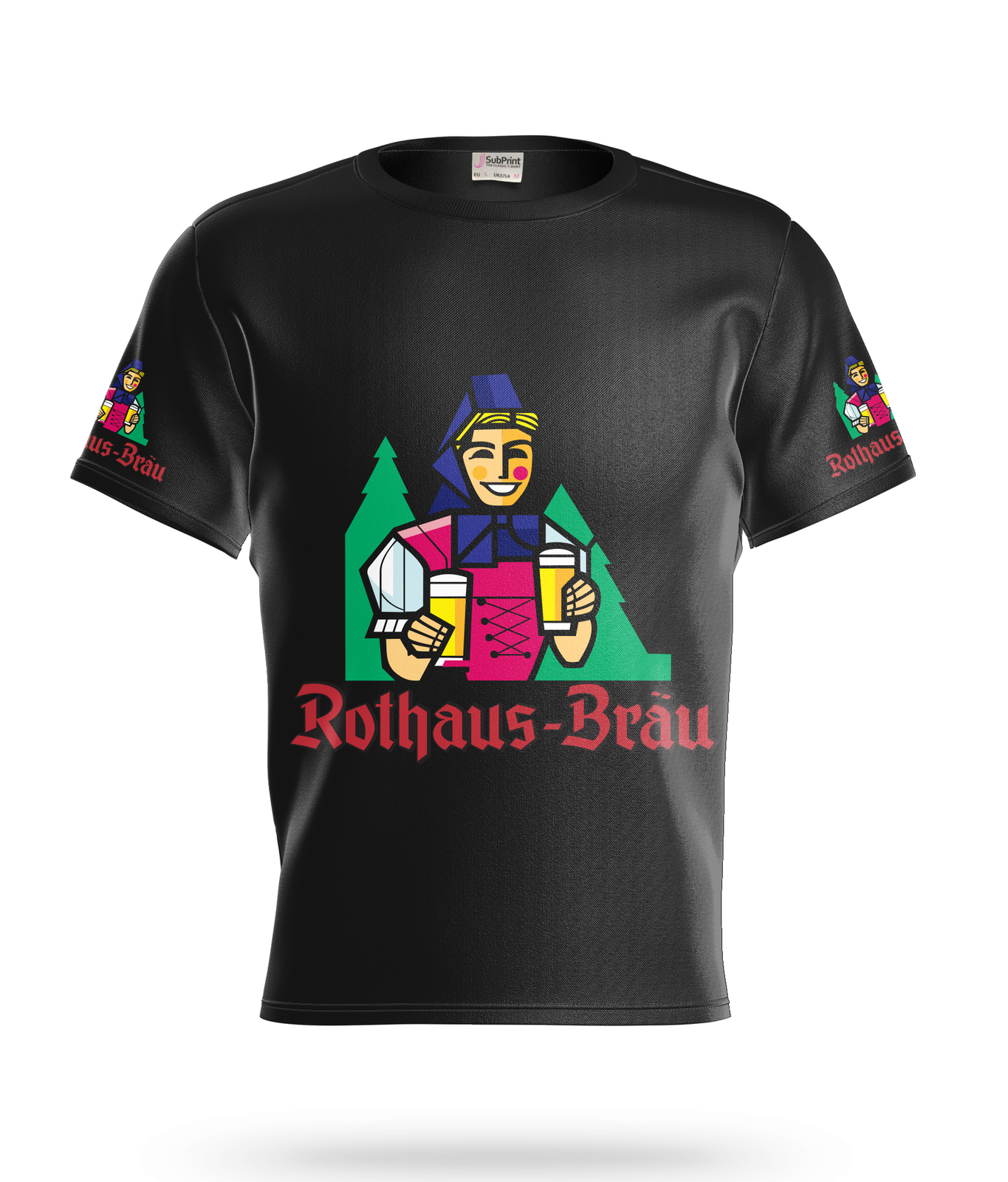 Rothaus- Brau  Beer Logo Black Short Sleeve  T-Shirt Gift New Fashion