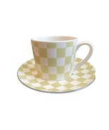 Large Fiorella Coffee mug and matching plate Checkered - $19.71