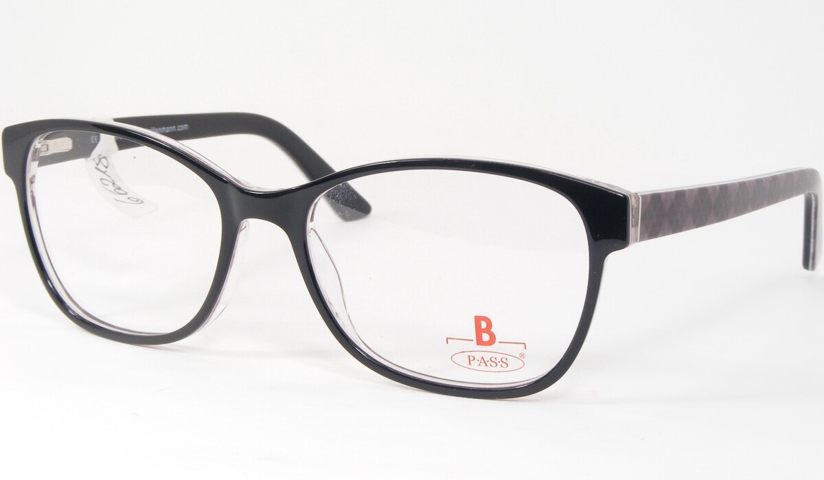 Pass P489-744 Occhiali Neri Lucidi Unici Rari Montatura 53-17-135 Germania - $95.78