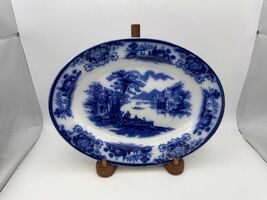 Antique Grindley SHANGHAI Flow Blue 10&quot; Oval Serving Platter - $2,181.13 MXN