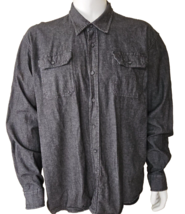 Wrangler Black Western Shirt Mens 3XL Heavyweight Denim Flex for Comfort Stretch - £15.77 GBP